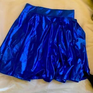 It’s a blue leather skirt